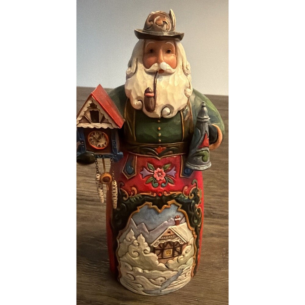 Jim Shore Heartwood Creek German Santa Figurine 4017646 “Frohe Weihnachten”